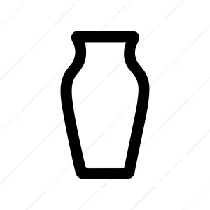 Simple Outline Flower Vase Drawing Shape Illustration