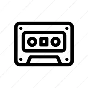 Simple Outline Cassette Tape Recorder Minimalist Musical Icon
