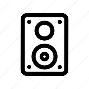 Simple Outline Dual Speaker Sound System Icon