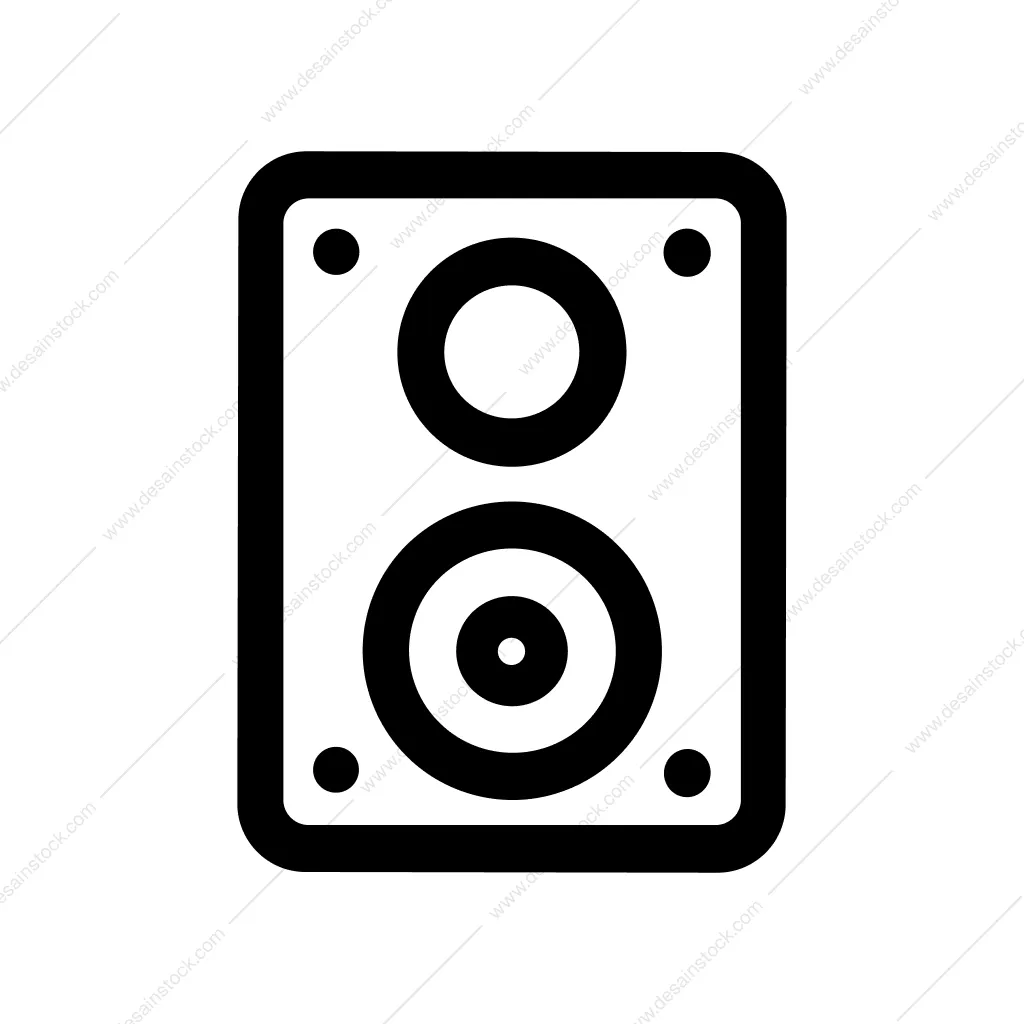 Simple Outline Dual Speaker Sound System Icon