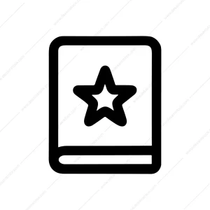 Simple Bold Star Decorated Book Reading Icon