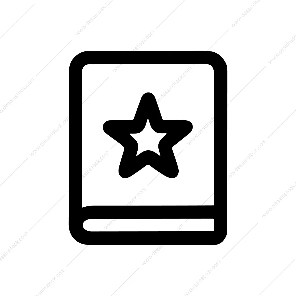 Simple Bold Star Decorated Book Reading Icon