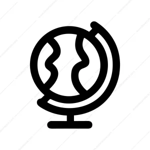 Simple Bold Line Globe Educational Geography Icon