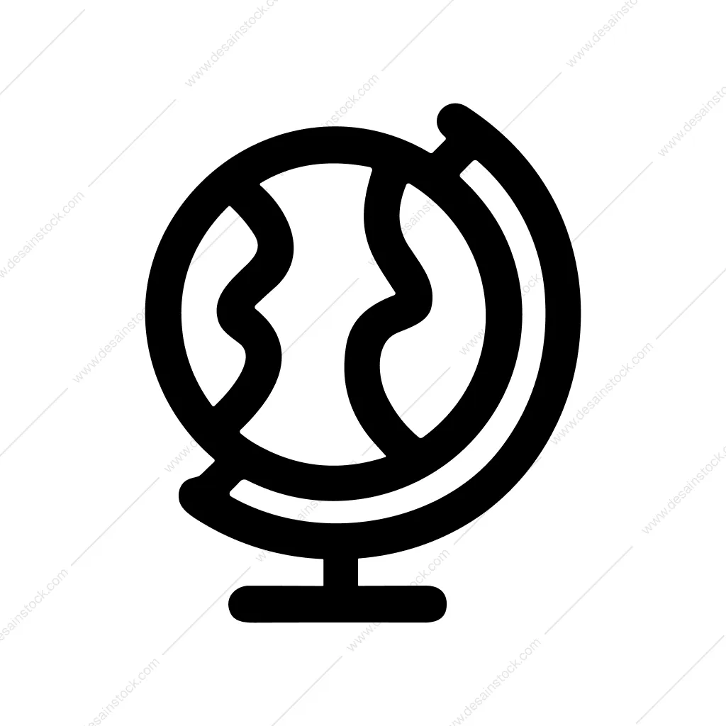 Simple Bold Line Globe Educational Geography Icon