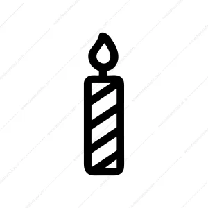 Simple Line Style Striped Candle Light Decoration Icon