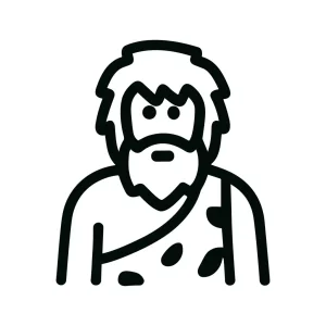Line Drawing Caveman Primitive Ancestor Human Icon Element