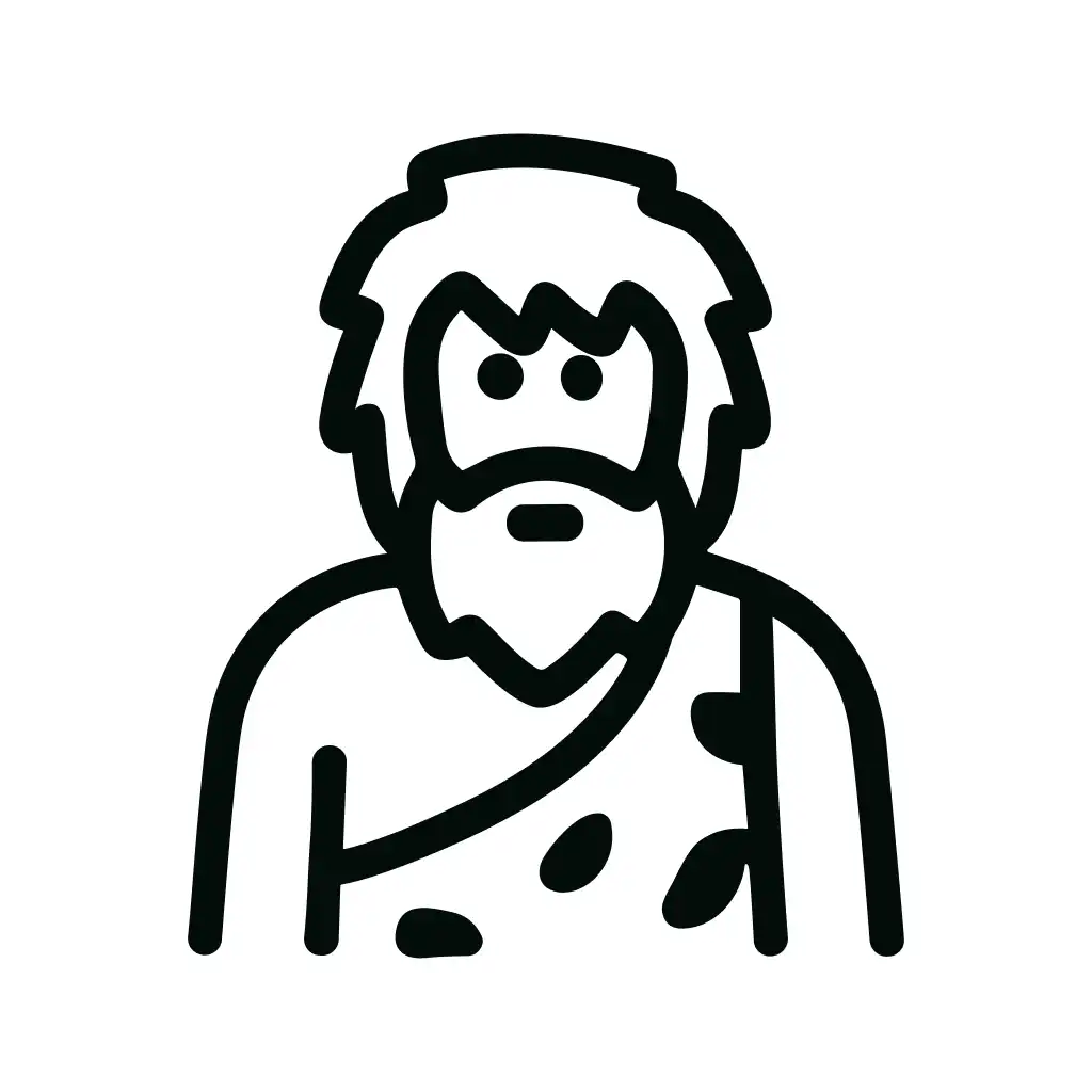 Line Drawing Caveman Primitive Ancestor Human Icon Element