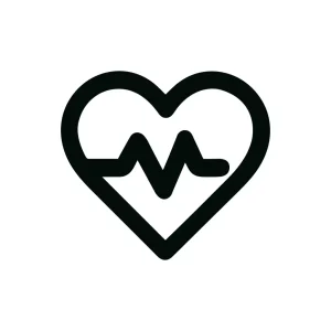 Simple Outline Heartbeat Heart Symbol Healthcare and Medical Line Art Icon