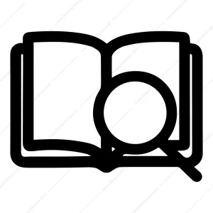 Outline Simple Book Research Magnifier Study Icon