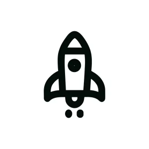 Outline Simple Rocket Launch Startup Spacecraft Icon Illustration