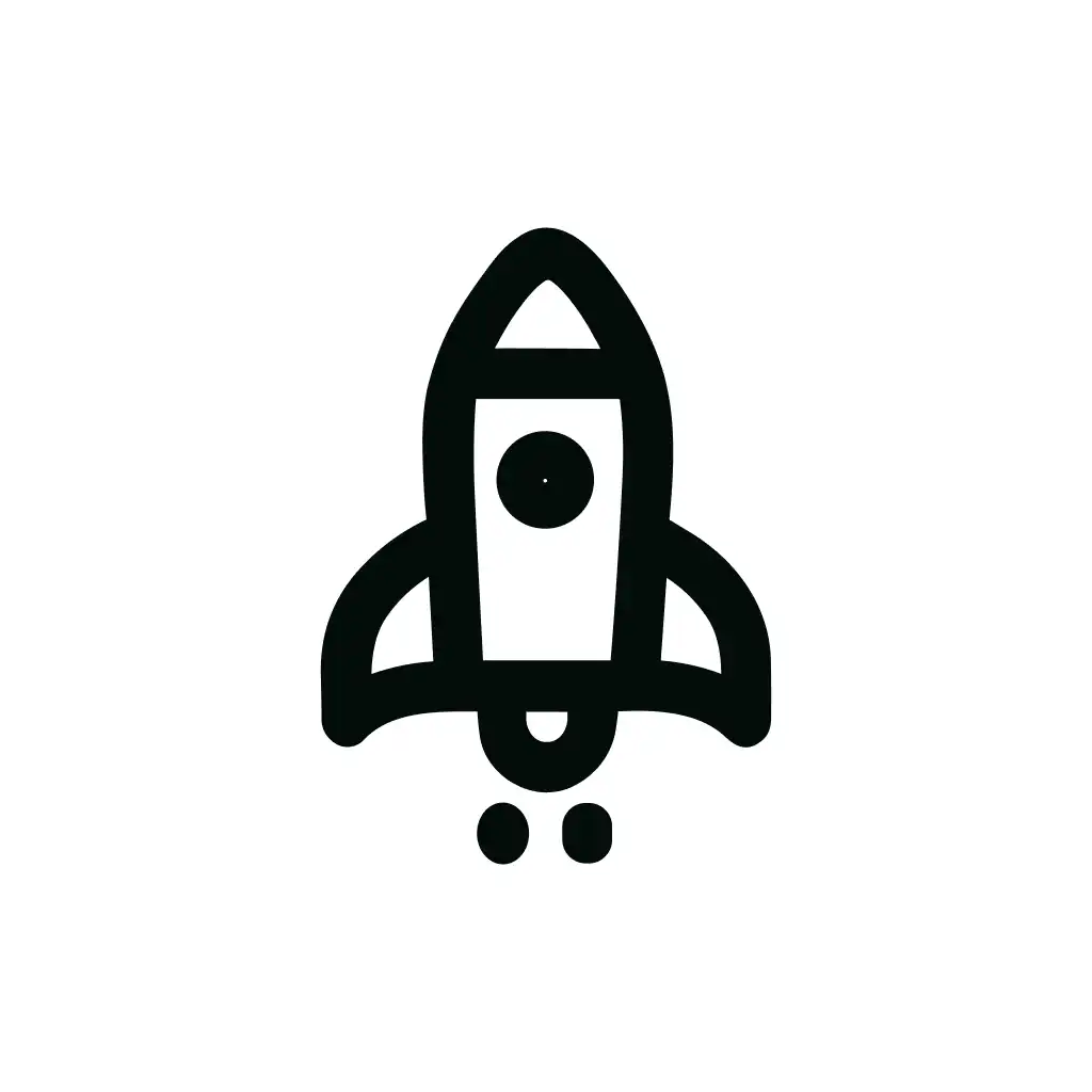 Outline Simple Rocket Launch Startup Spacecraft Icon Illustration