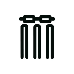 Minimalist Outlined Cricket Wicket Bail Game Sport Icon