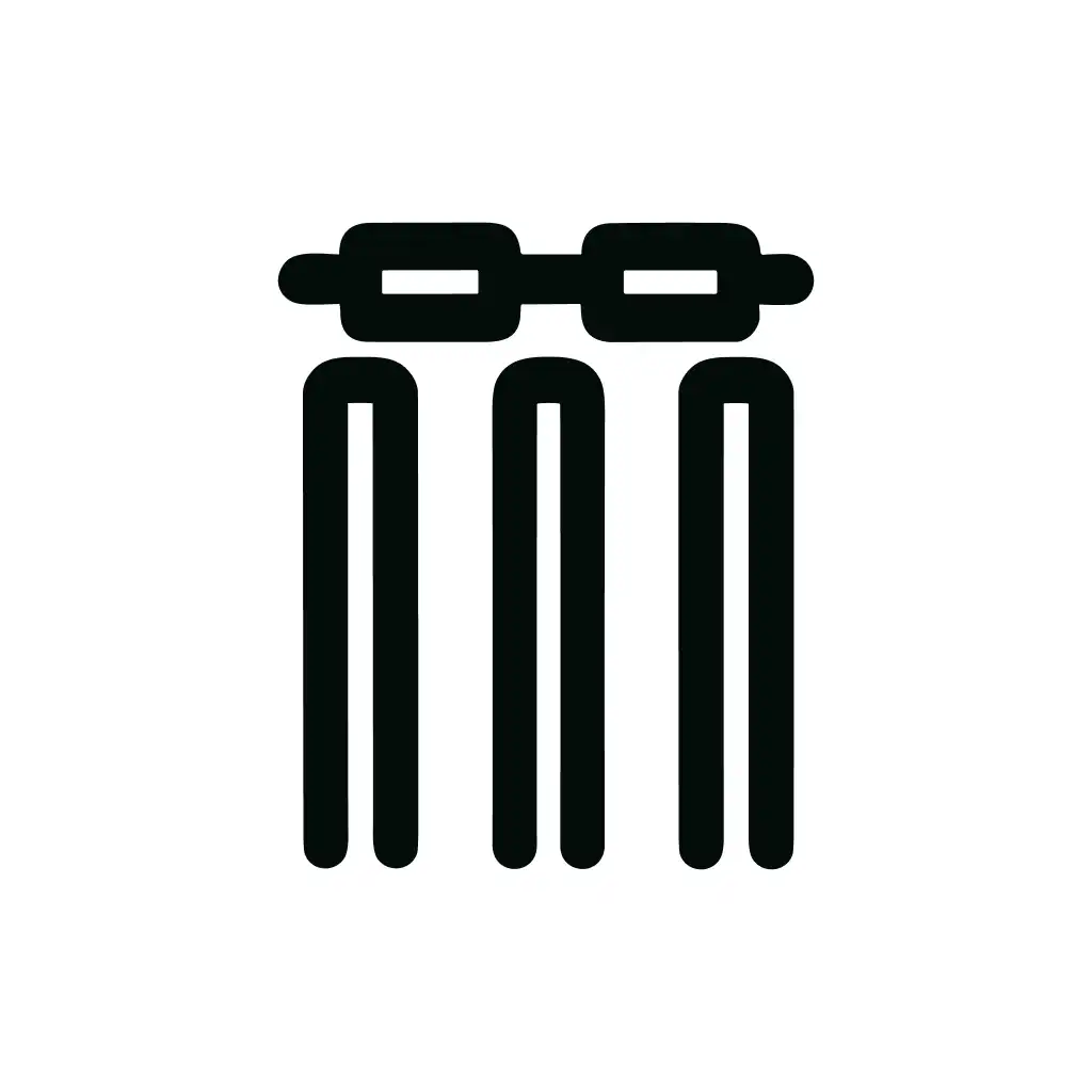 Minimalist Outlined Cricket Wicket Bail Game Sport Icon
