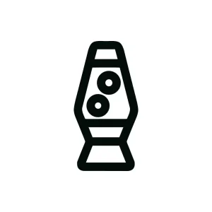 Minimalist Outline Lava Lamp Icon with Retro Style and Rounded Edges