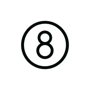 Minimalist Outline Numerical Eight Digit Inside Circle