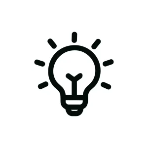 Simple Line Art Lightbulb Idea Symbol Element Icon