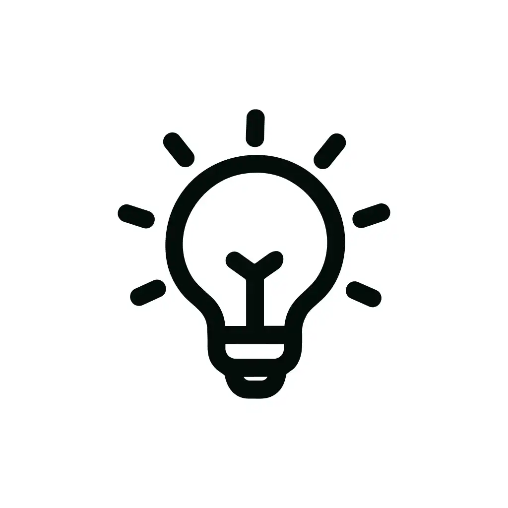 Simple Line Art Lightbulb Idea Symbol Element Icon