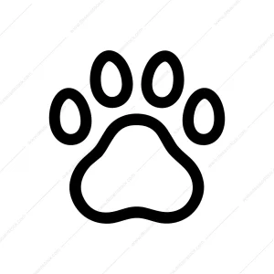 Simple Outline Animal Paw Print Foot Icon Symbol