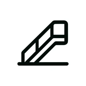 Simple Line Art Escalator Staircase Upward Transportation Moving Outline Icon