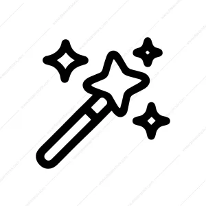 Outline Simple Magic Wand Star Shine Icon