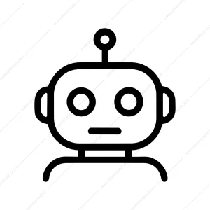 Outline Simple Robot Head Minimalist Line Style Icon