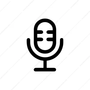 Minimalist Line Art Microphone Sound Recording Device Icon