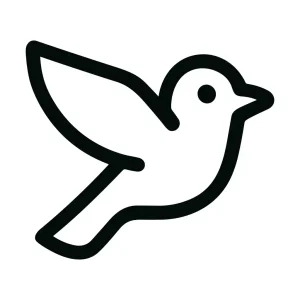 Simple Line Art Flying Bird Icon Shape