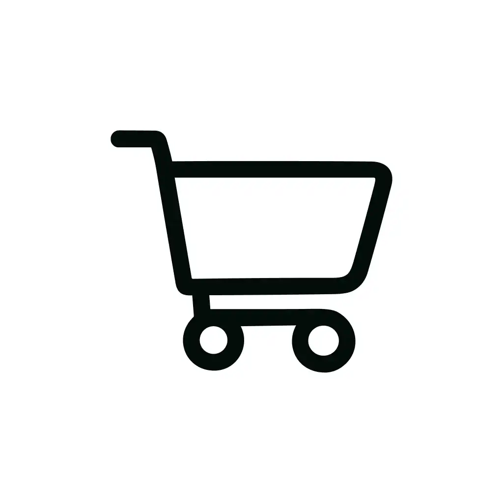 Minimalist Outline Shopping Cart Symbol Sign Icon