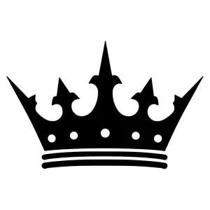 Simple Silhouette Detailed Royal Crown Shape Graphic