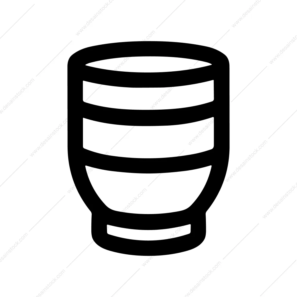Simple Outline Rice Bowl Oriental Food Icon