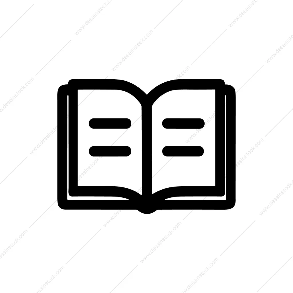 Simple Outline Open Book Education Literature Icon