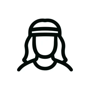 Simple Line Art Woman with Headband Icon Silhouette Illustration