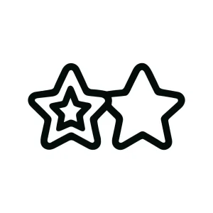 Handdrawn Outline Double Star Shape Decorative Element Icon