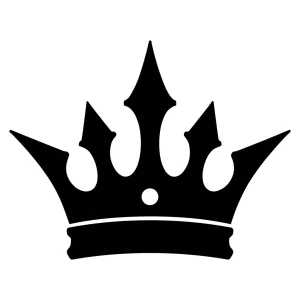 Simple Black Silhouette Decorative Crown Icon Design
