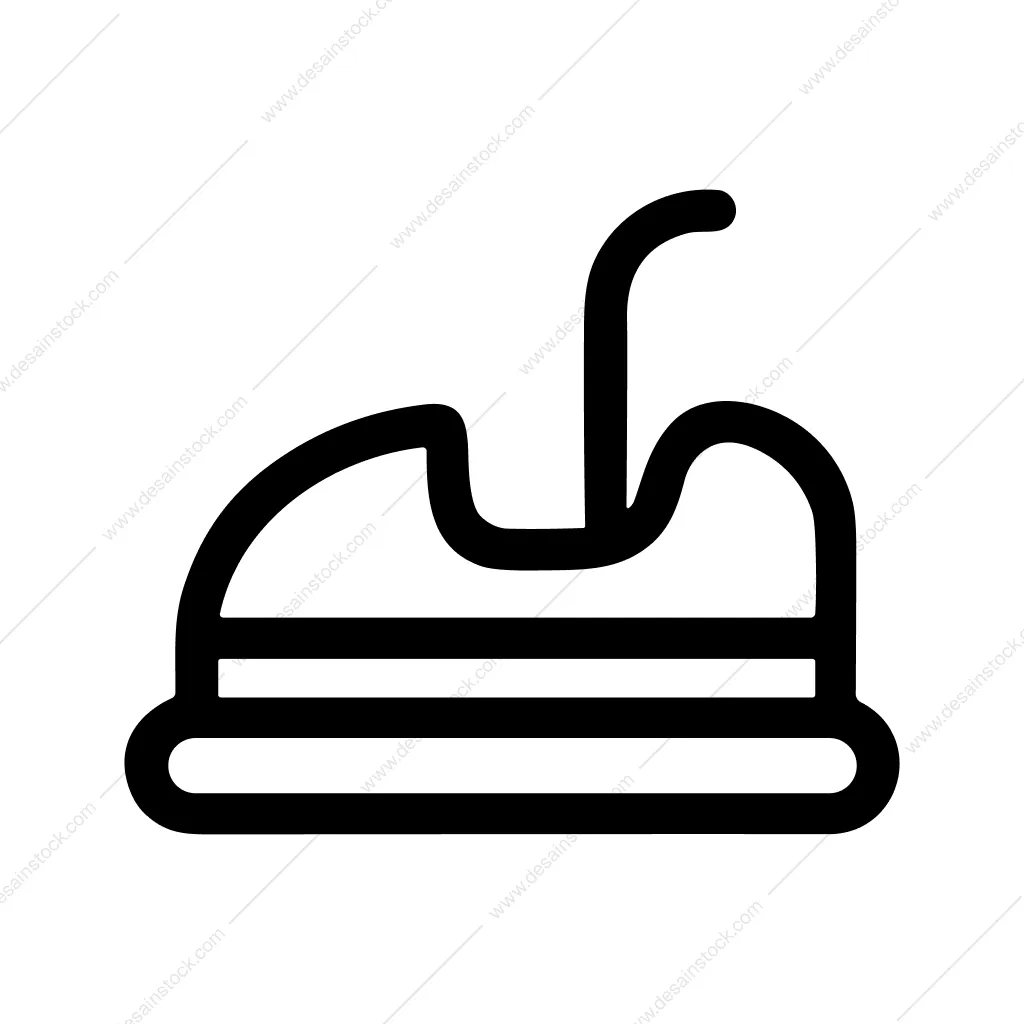 Line Art Simple Bumper Car Amusement Ride Icon