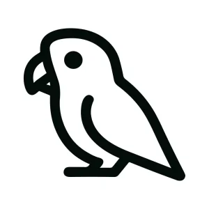 Outline Simple Parrot Silhouette Icon Sign Shape