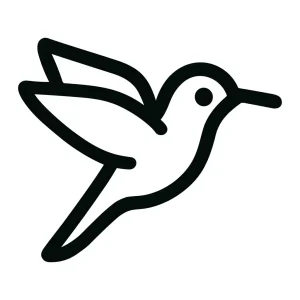 Simple Lineart Hummingbird Icon Sign Shape Illustration