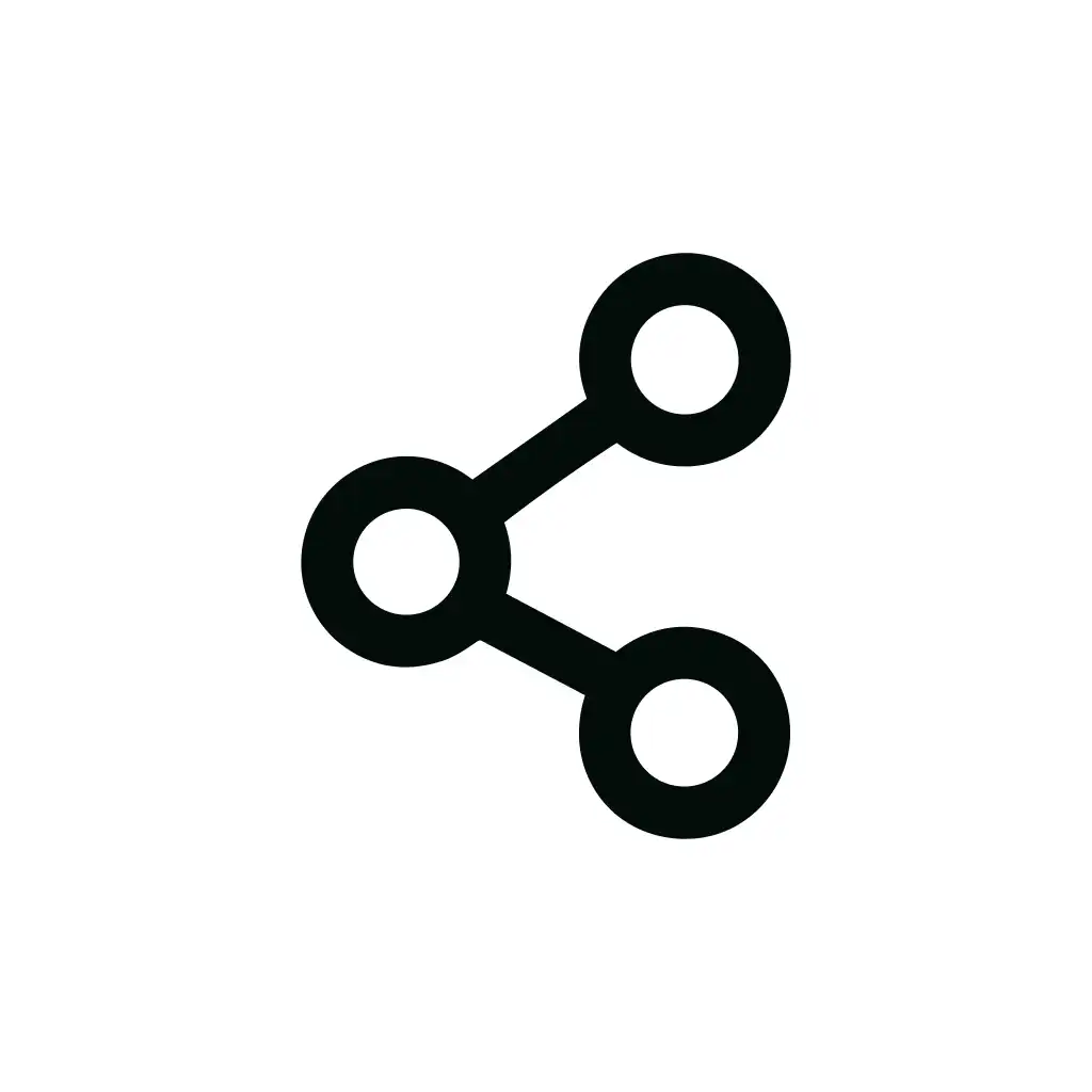 Simple Outline Circle Connection Symbol Modern UI Icon Graphic Element