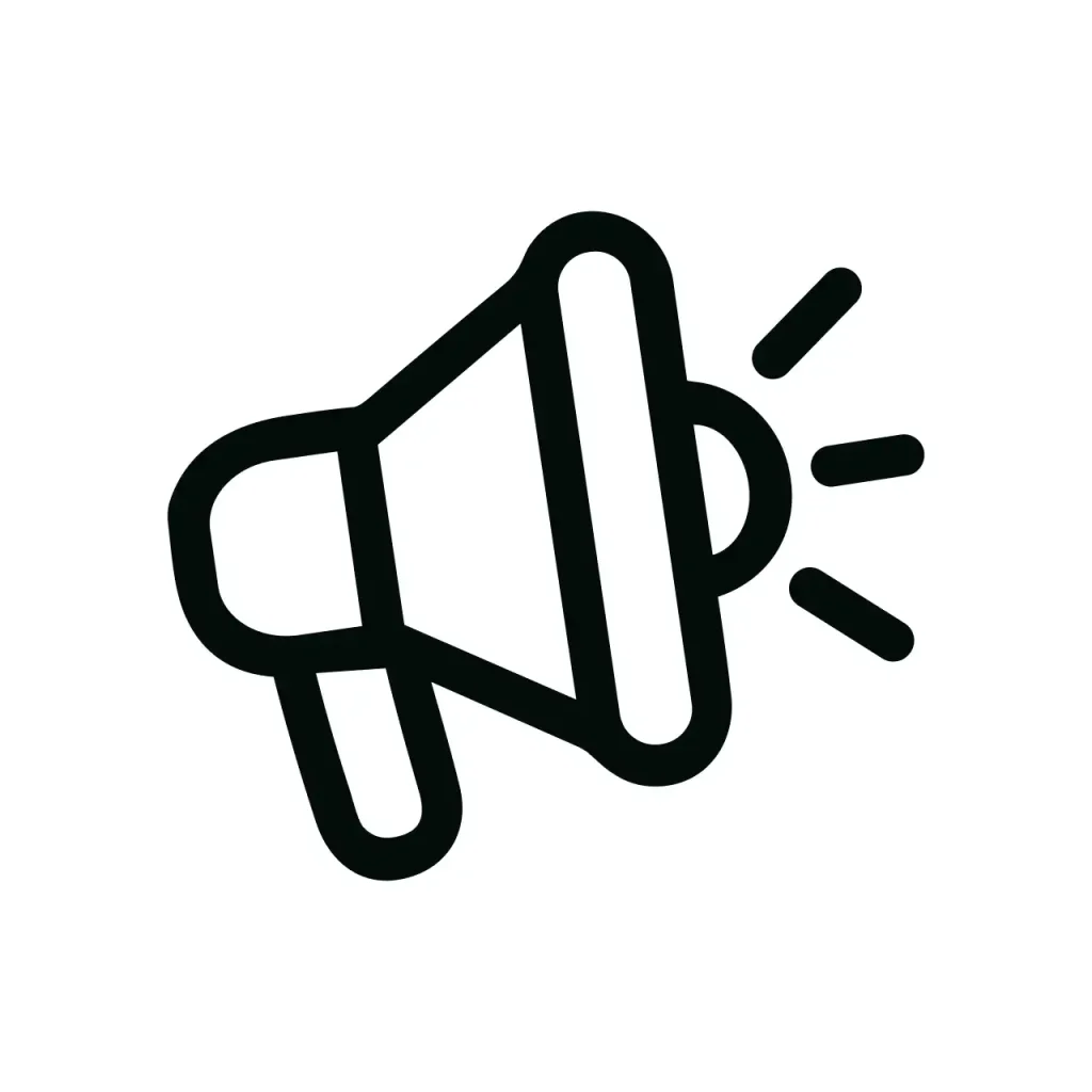 Outline Simple Megaphone Sound Symbol Communication Minimalist Style Icon