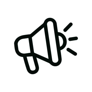 Outline Simple Megaphone Sound Symbol Communication Minimalist Style Icon