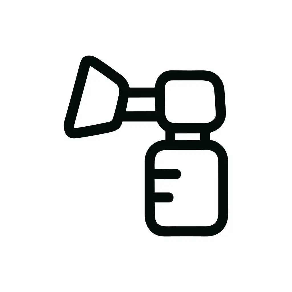 Simple Outline Breast Pump Single Icon Design for Lactation and Motherhood