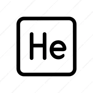 Simple Line Helium Element Periodic Table Icon