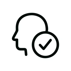 Line Simple Head Checkmark Verification Approval Icon Shape