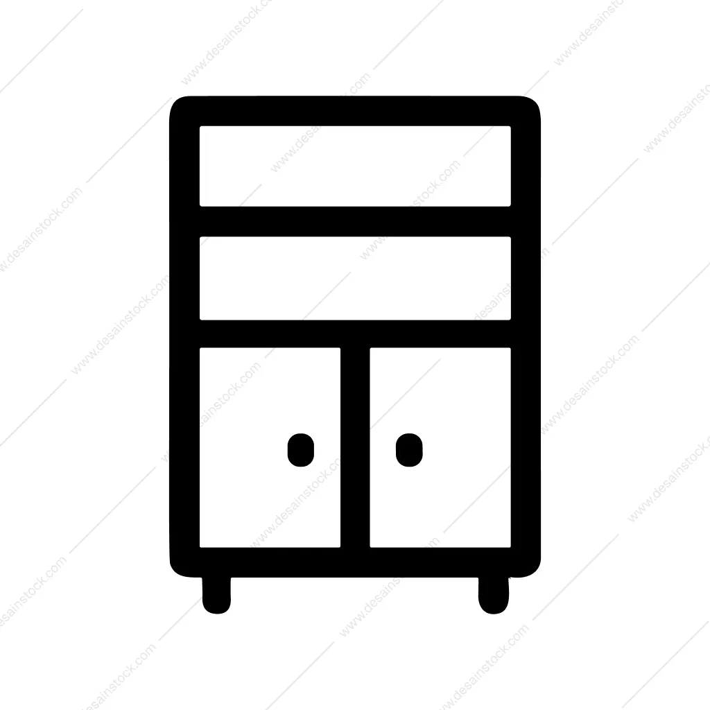 Simple Outline Closet Minimalist Furniture Interior Design Icon