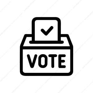 Simple Outline Vote Box Tick Election Symbol Icon