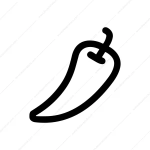 Outline Handdrawn Pepper Spicy Cooking Ingredient Minimalist Icon