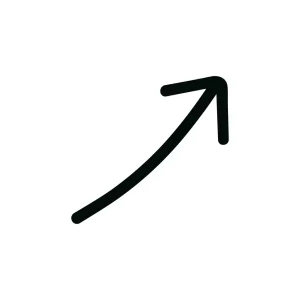 Simple Handdrawn Curved Arrow Pointing Upward Directional Sign Element