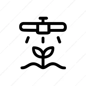 Outline Simple Irrigation System Farming Sprout Icon