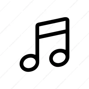 Simple Line Musical Note Eighth Icon Symbol