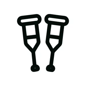 Simple Line Art Two Crutches Medical Support Device Illness Equipment